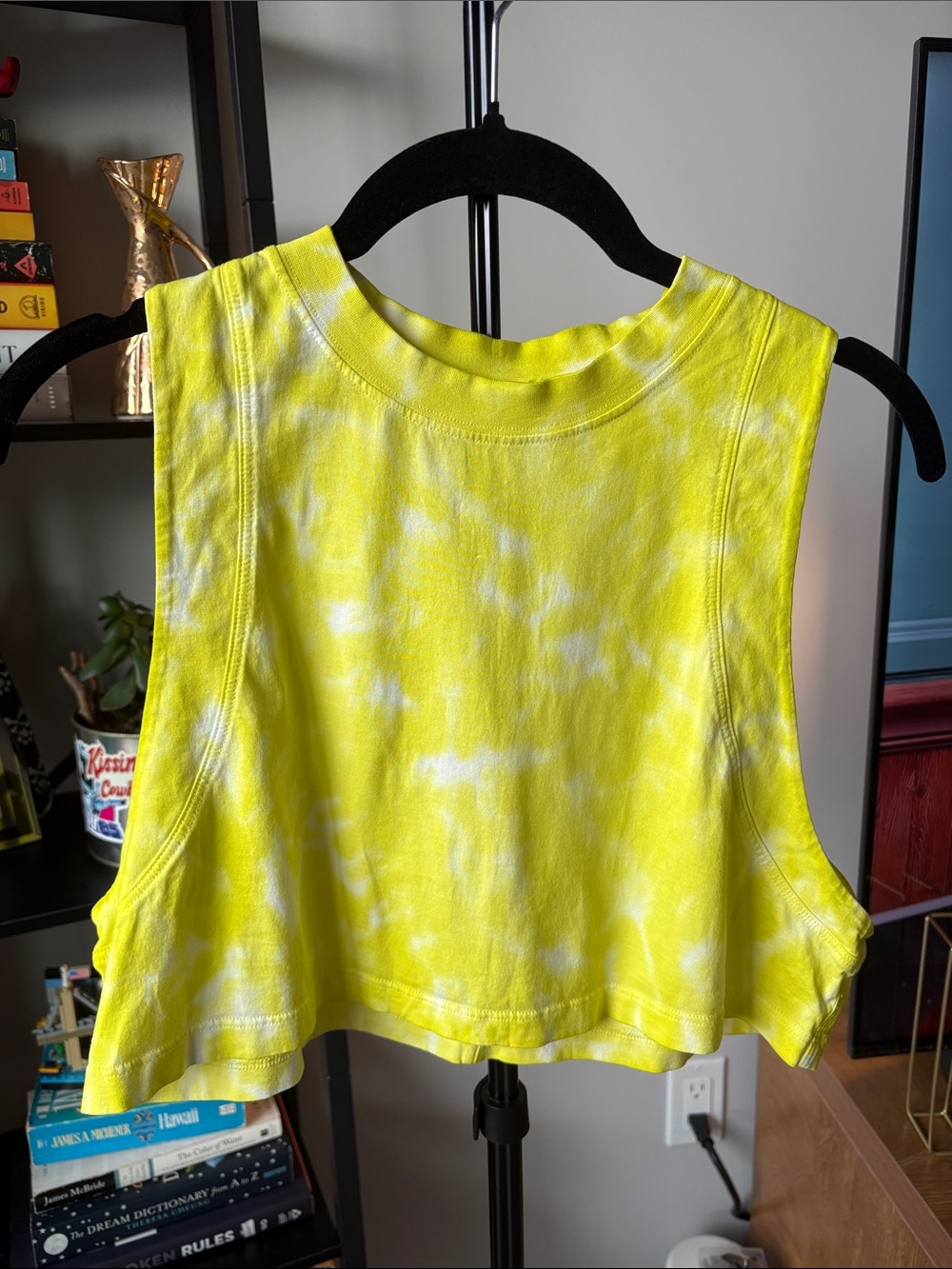 lululemon athletica Neon Yellow Tie-Dye Cropped Tank